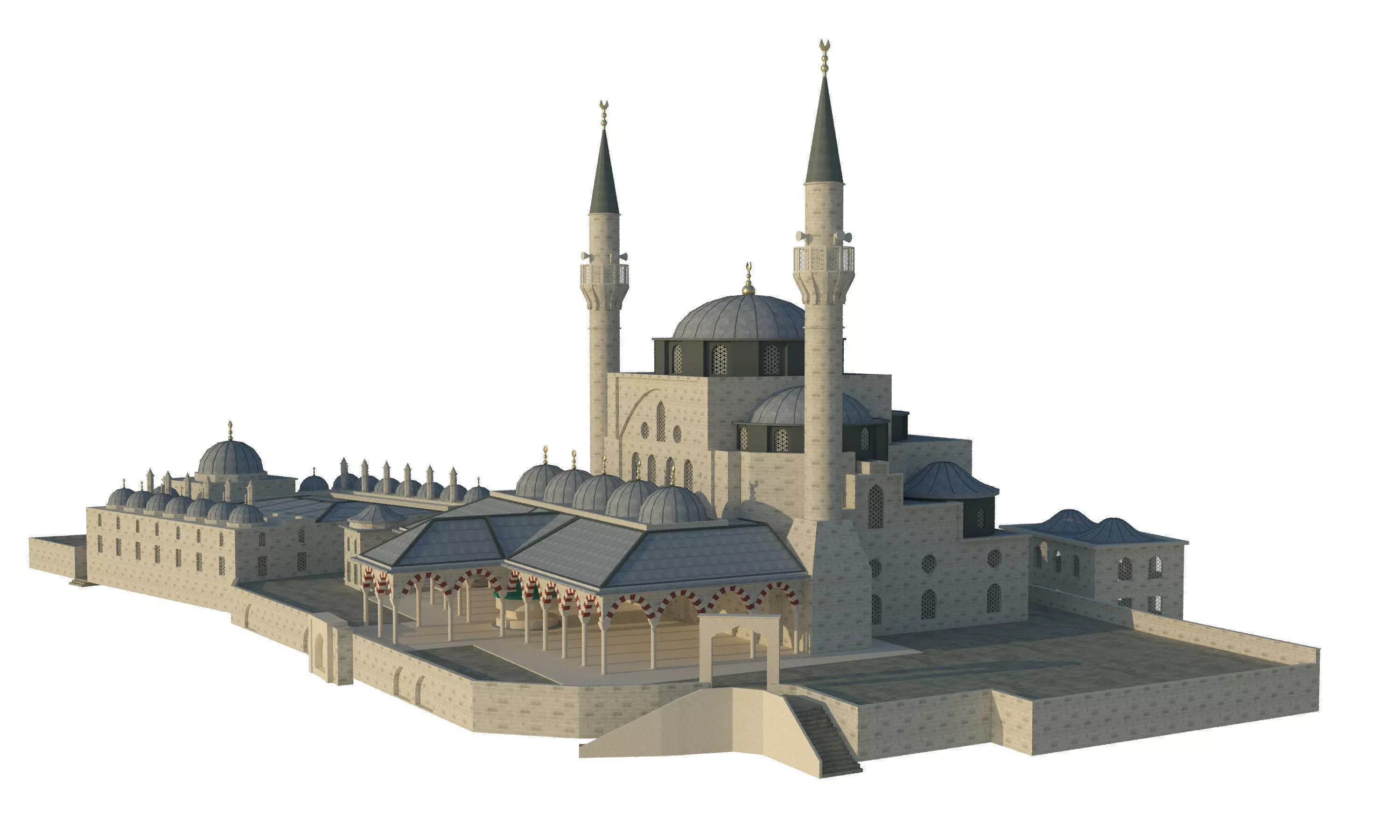 Mihrimah Sultan Mosque Low-poly 3D model