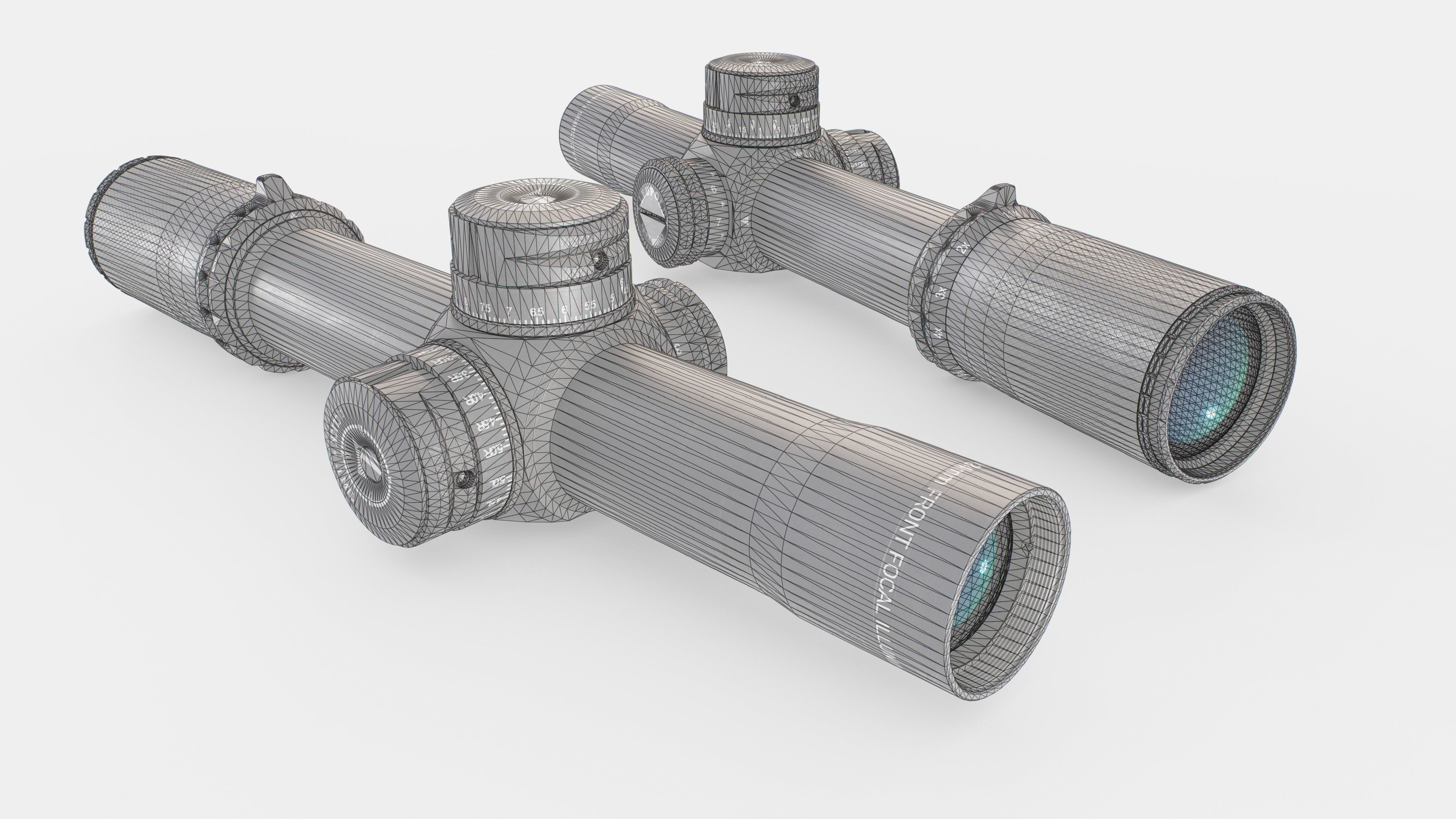 Leupold Mark 8 CQBSS 1-8x Low Power Variable Optic Low-poly 3D model_2