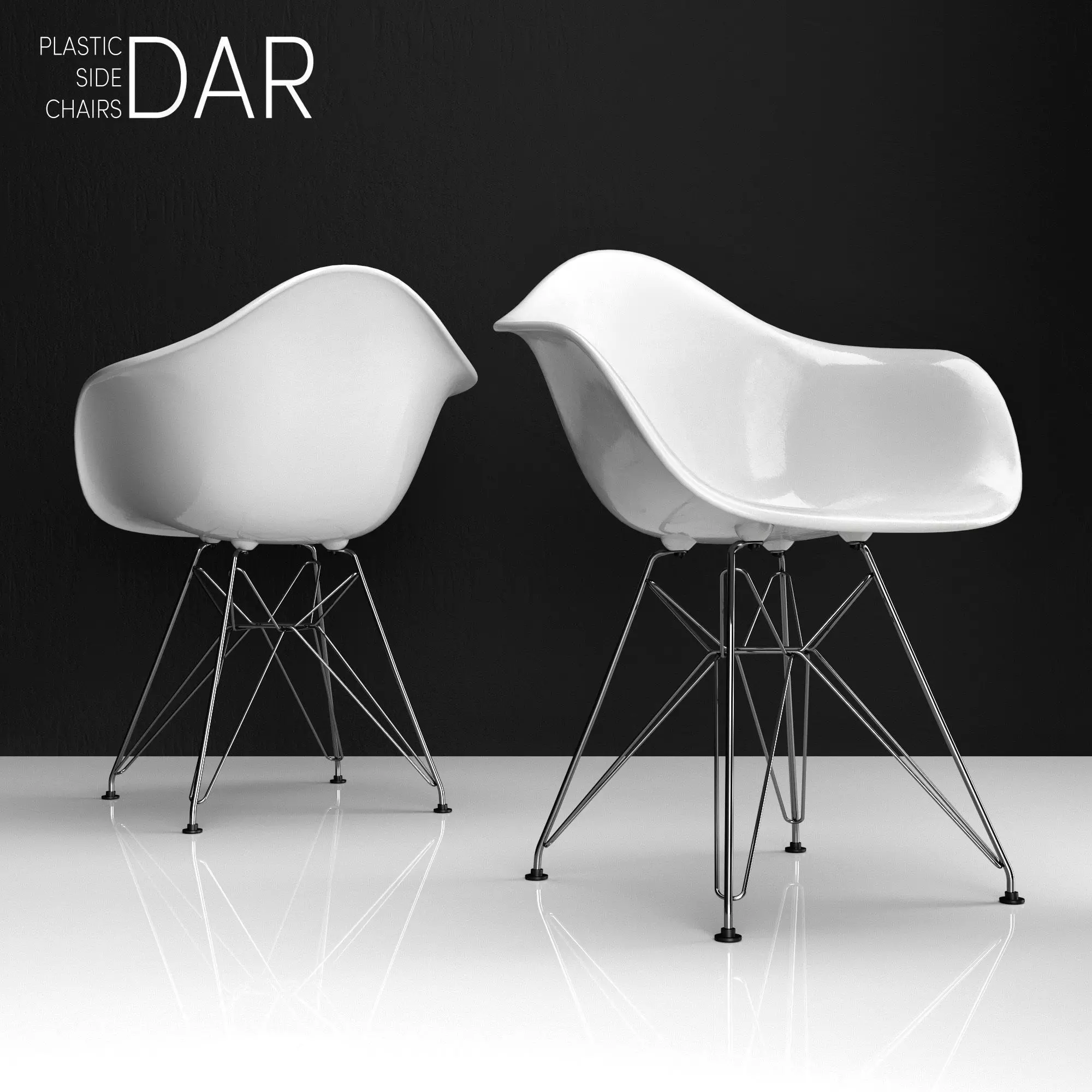 Eames DAR plastic side chair 3D model