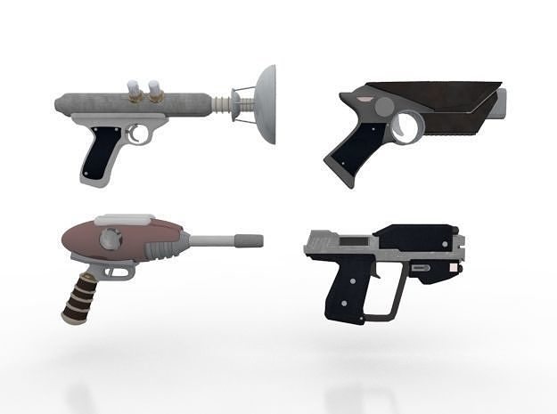Space Pistols Low-poly 3D model