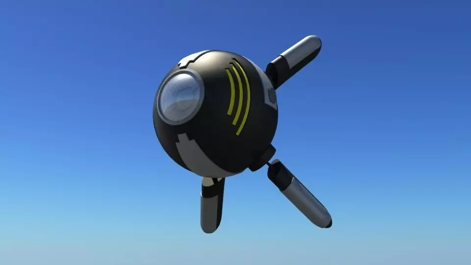 Robotic Eye Low-poly 3D model_0