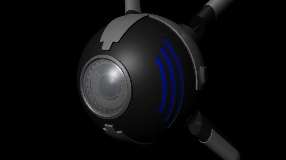 Robotic Eye Low-poly 3D model_9