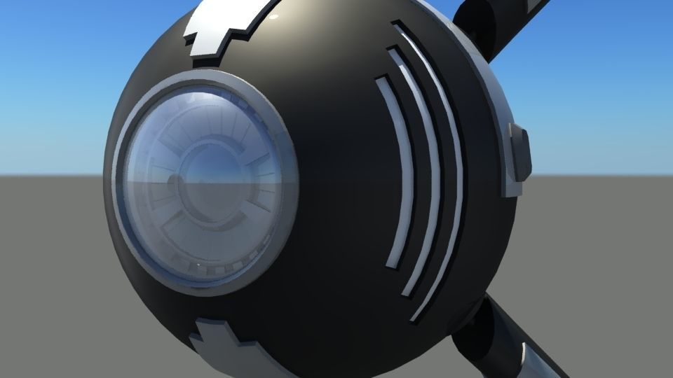Robotic Eye Low-poly 3D model_3
