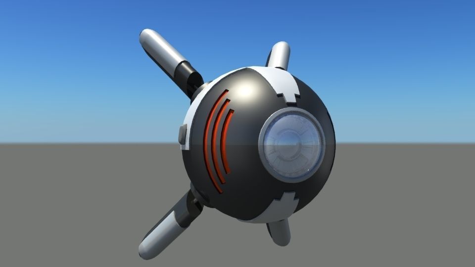 Robotic Eye Low-poly 3D model_4