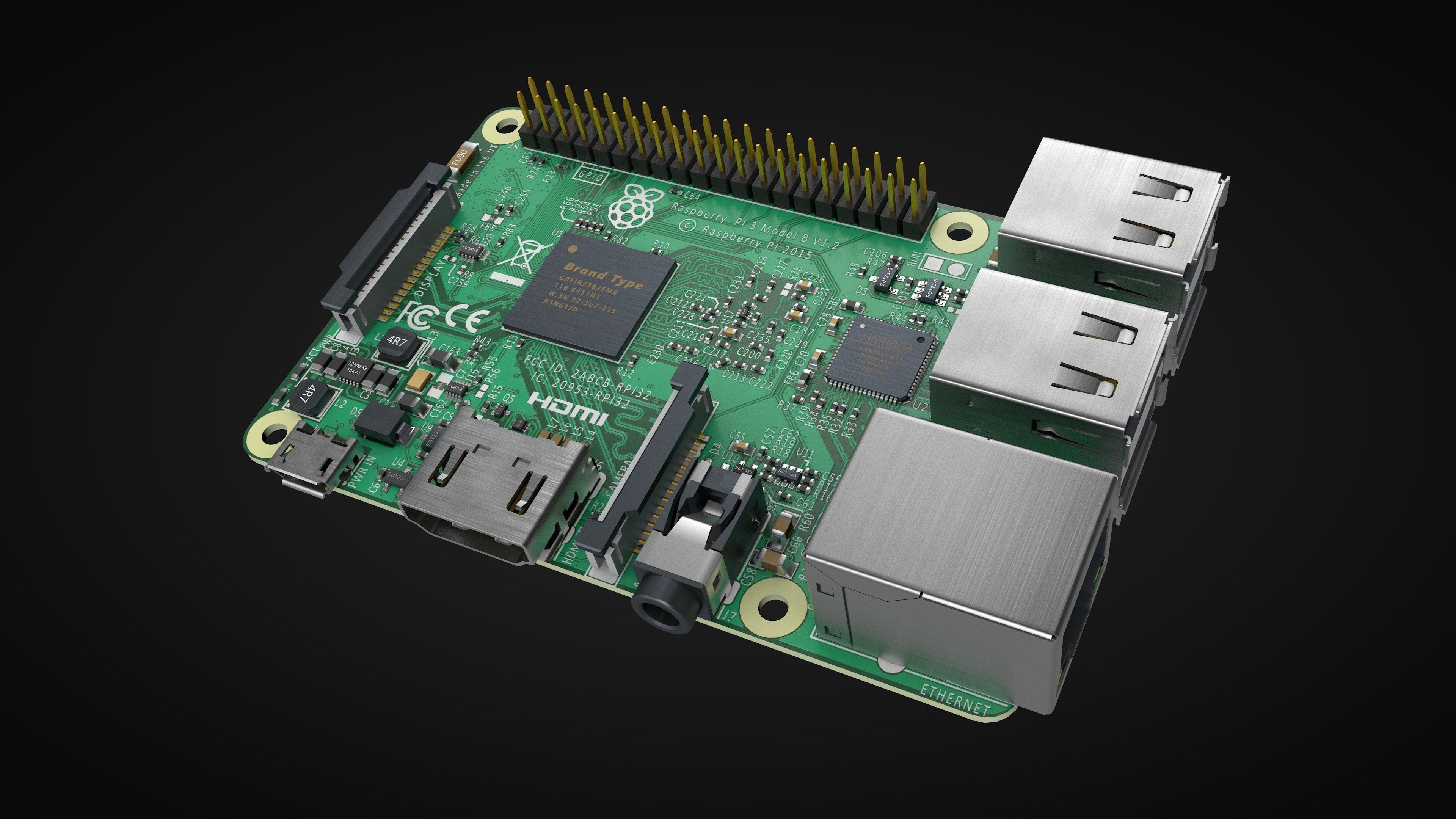 circuit board raspberry pi 3 3D model_1
