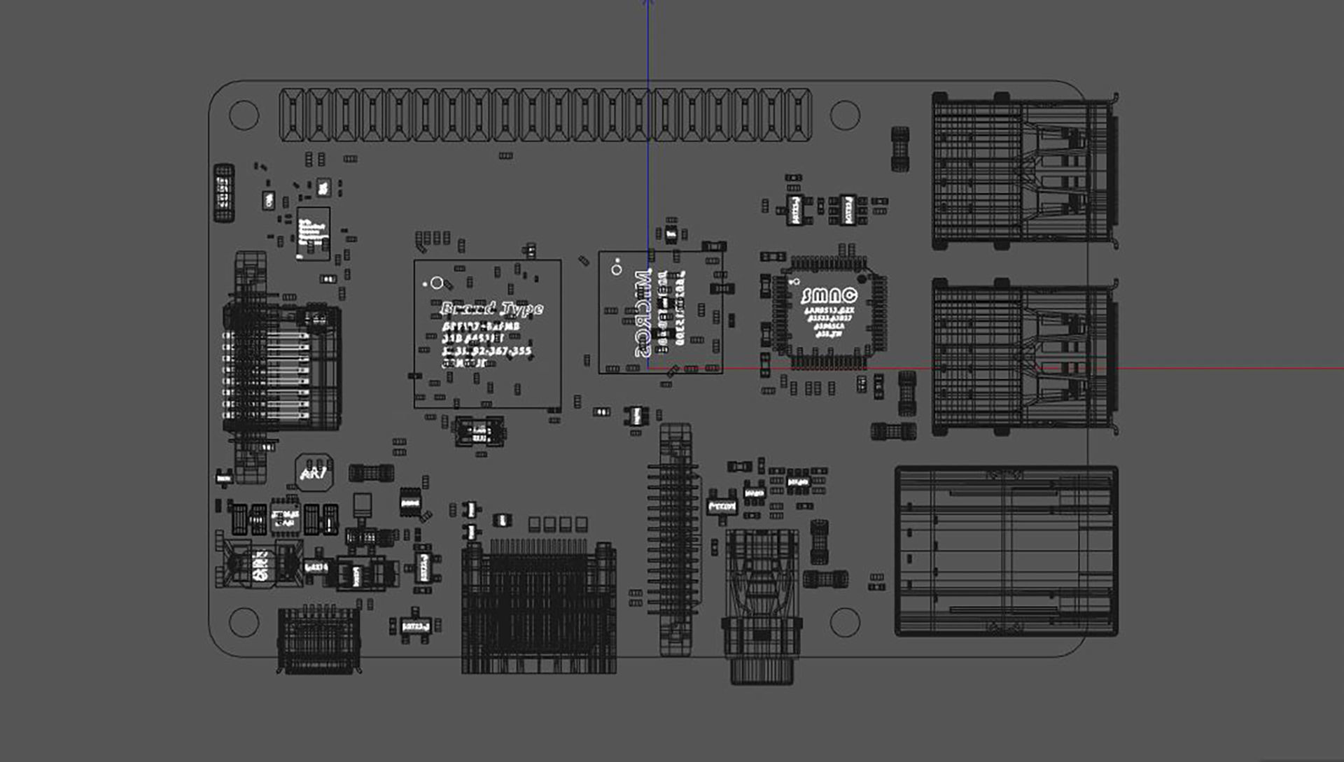 circuit board raspberry pi 3 3D model_8