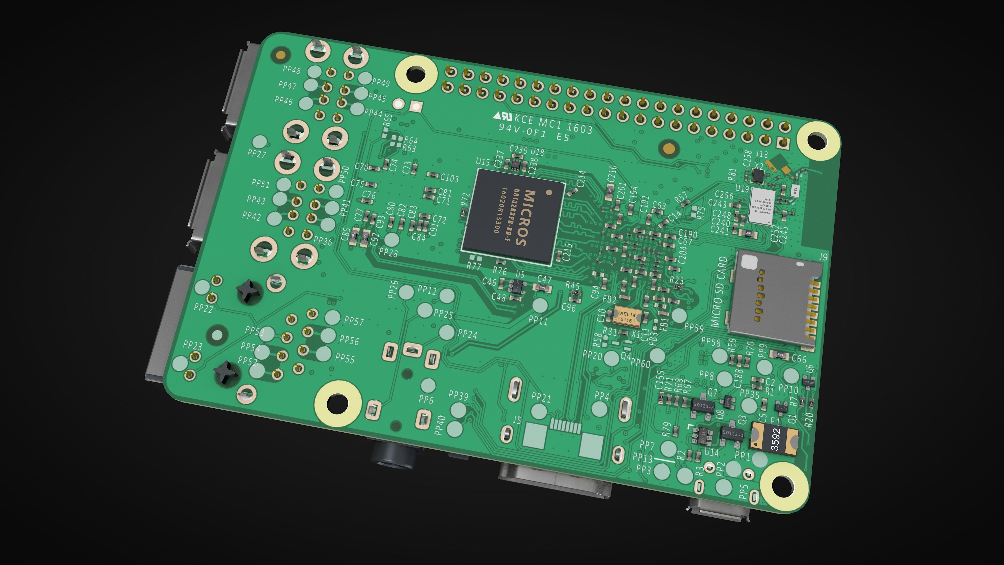 circuit board raspberry pi 3 3D model_6