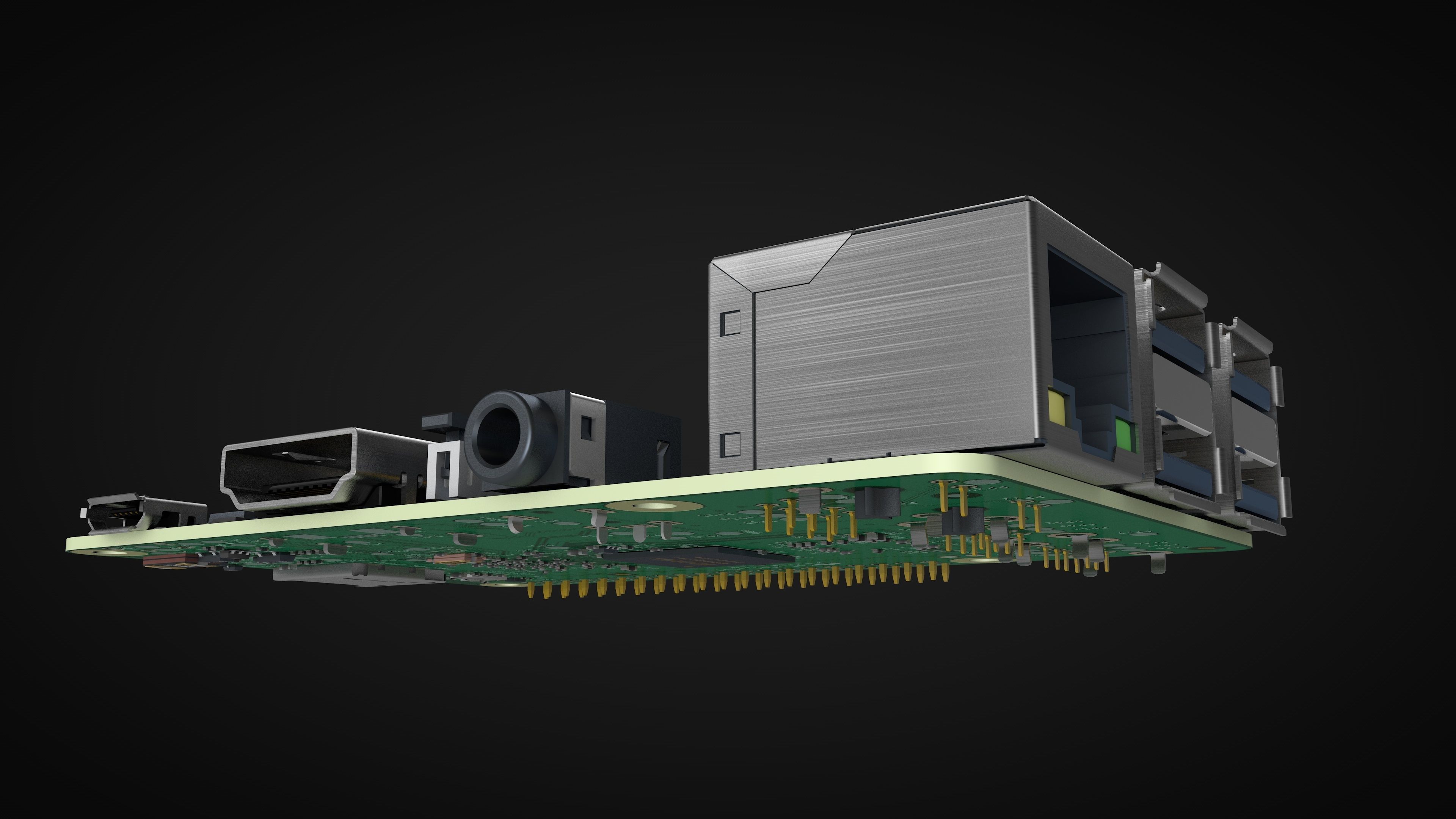 circuit board raspberry pi 3 3D model_5