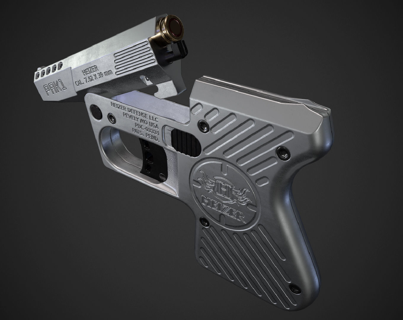 Heizer PAK1 Low-poly 3D model_6