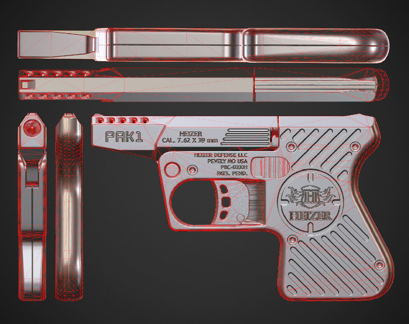 Heizer PAK1 Low-poly 3D model_7