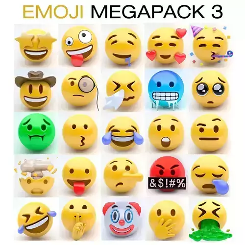 EMOJI MEGAPACK 3 Low-poly 3D model