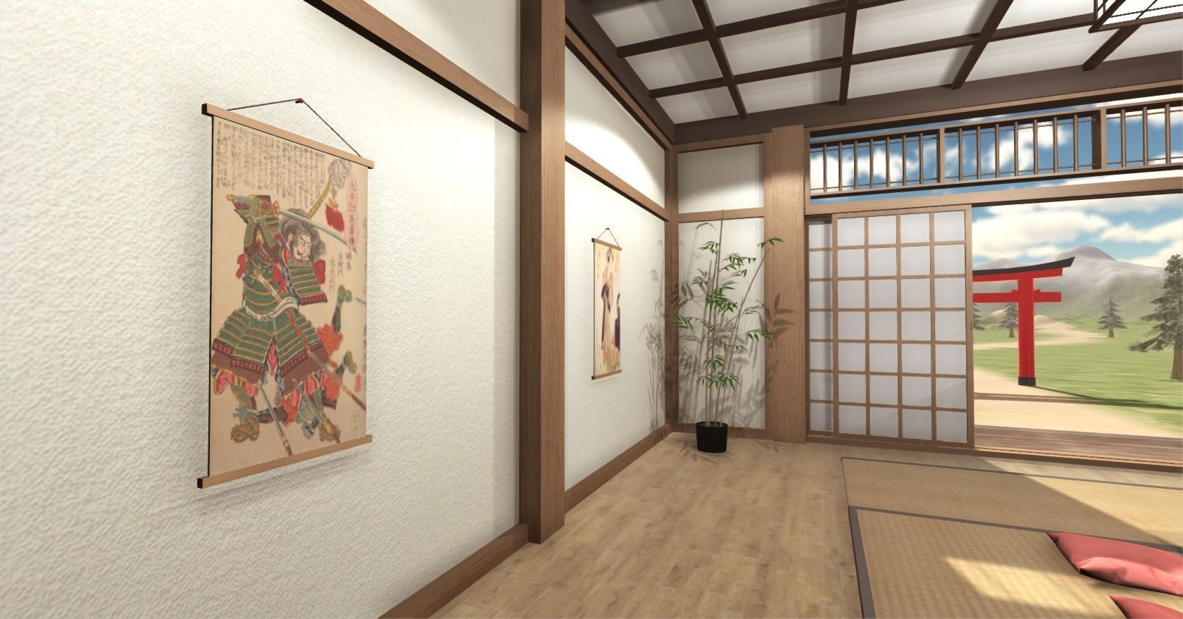 Japanese Room Low-poly 3D model_5