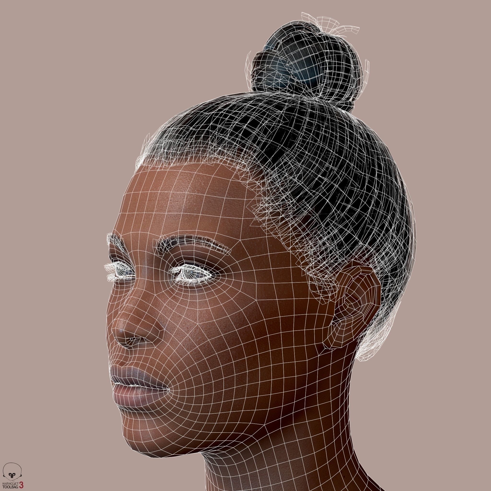 Average Black Female Body Low-poly 3D model_39