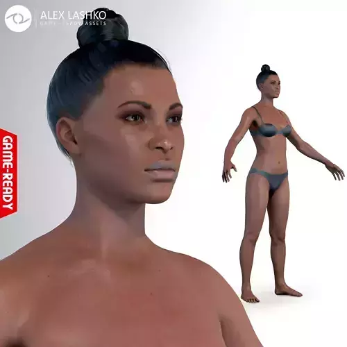 Average Black Female Body Low-poly 3D model
