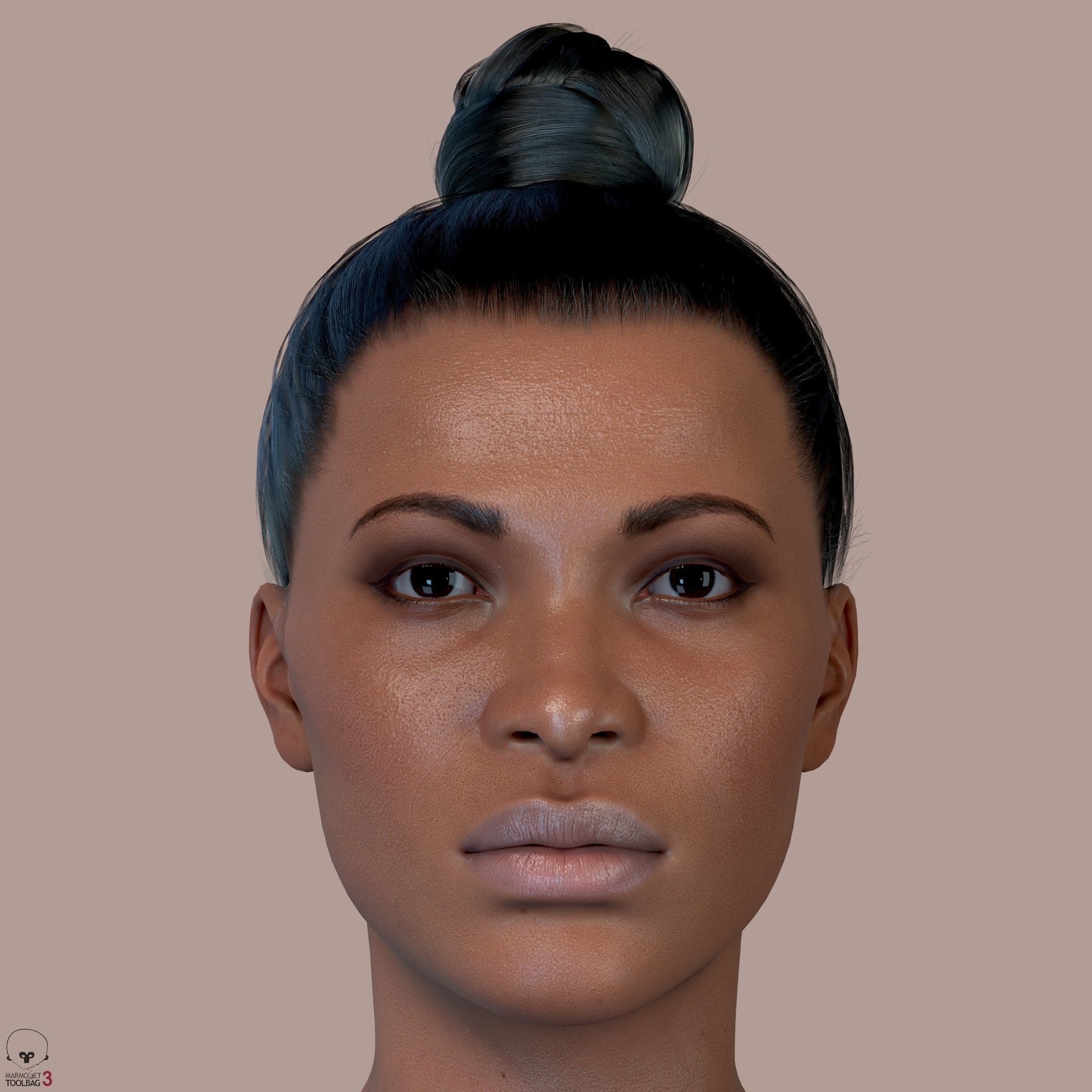 Average Black Female Body Low-poly 3D model_26