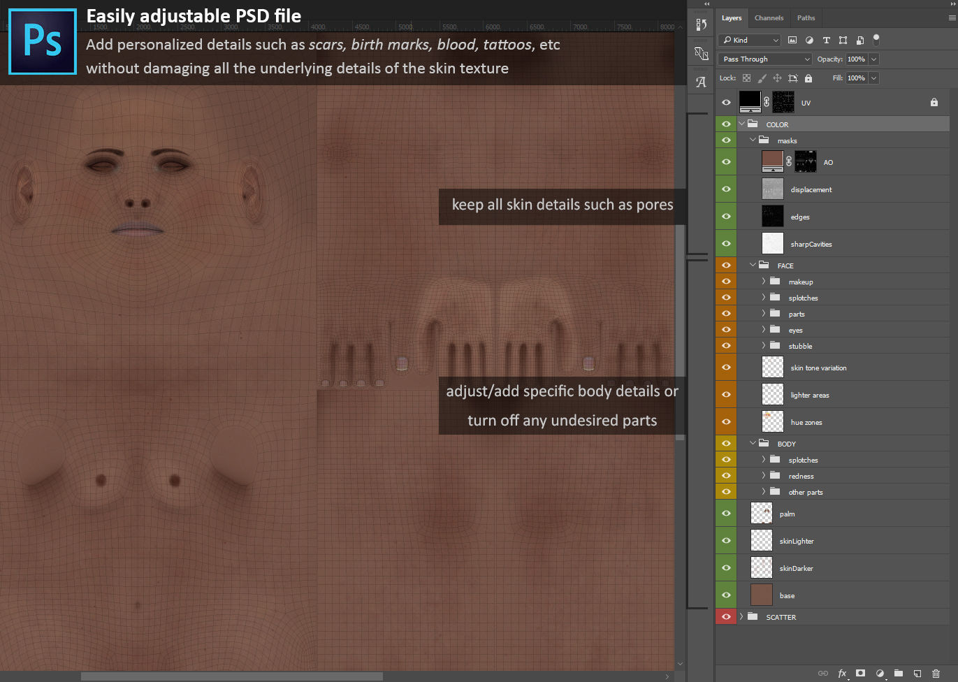 Average Black Female Body Low-poly 3D model_61