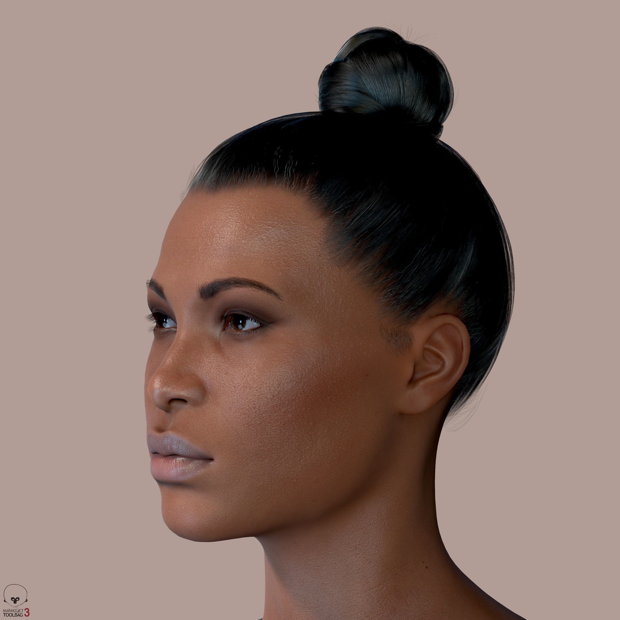 Average Black Female Body Low-poly 3D model_14