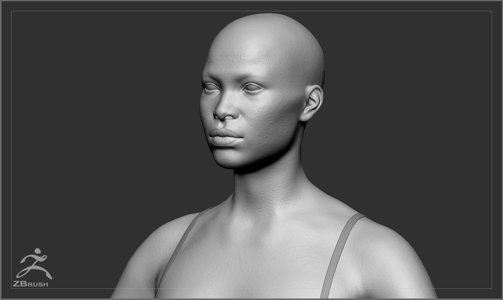 Average Black Female Body Low-poly 3D model_46
