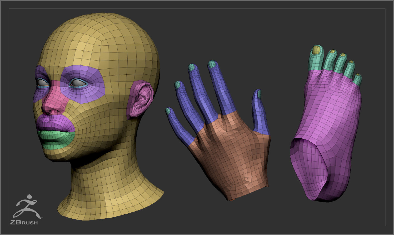 Average Black Female Body Low-poly 3D model_53