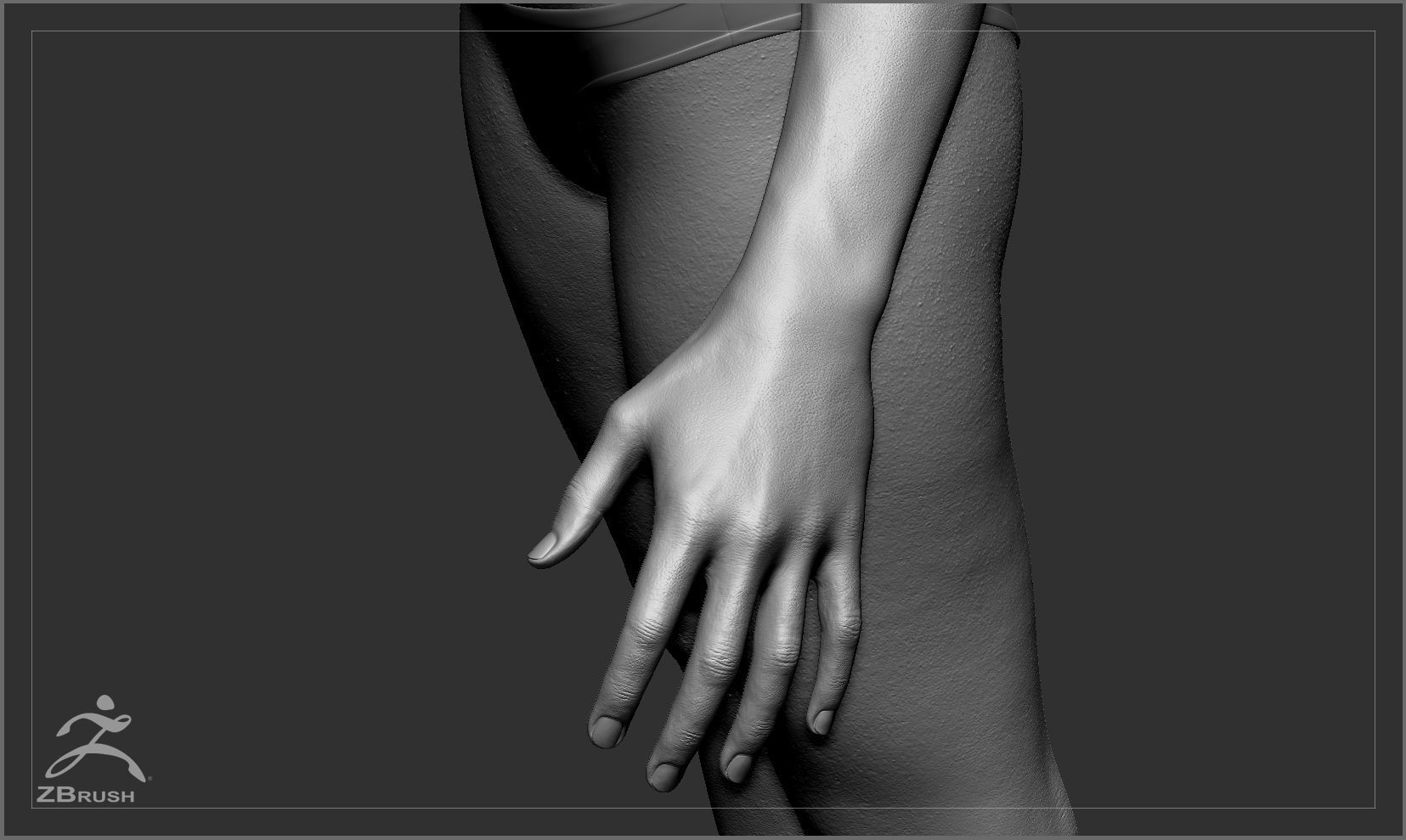 Average Black Female Body Low-poly 3D model_50