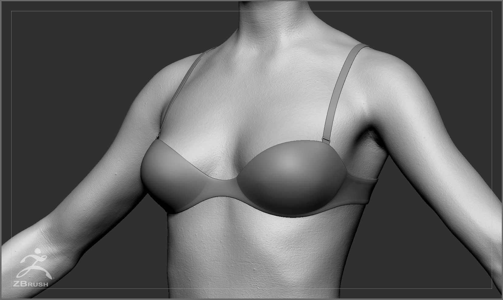 Average Black Female Body Low-poly 3D model_47