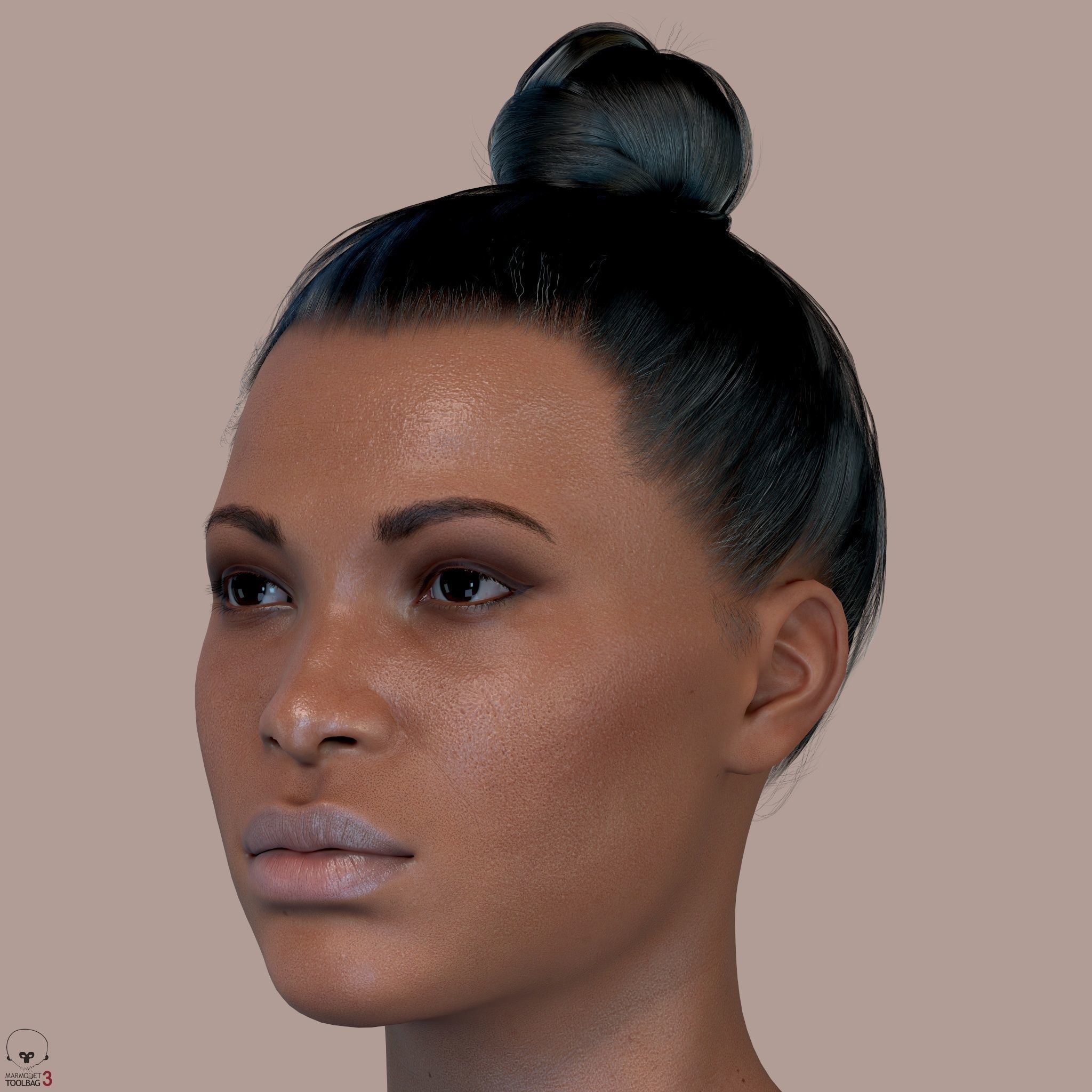 Average Black Female Body Low-poly 3D model_27