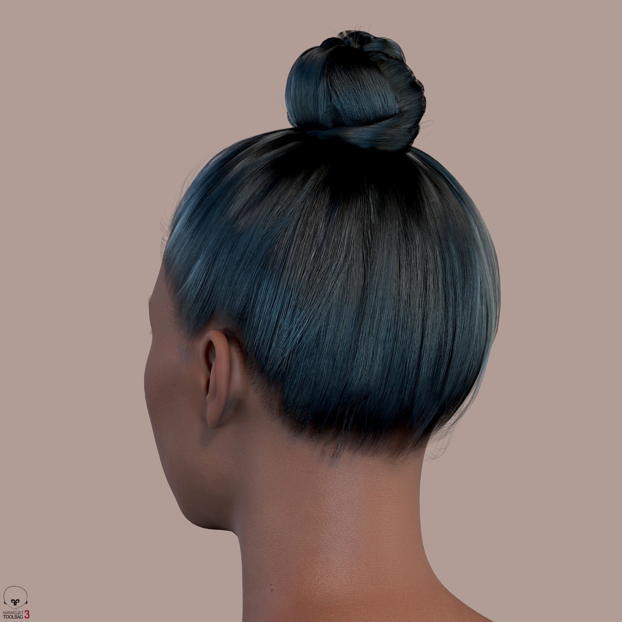 Average Black Female Body Low-poly 3D model_15