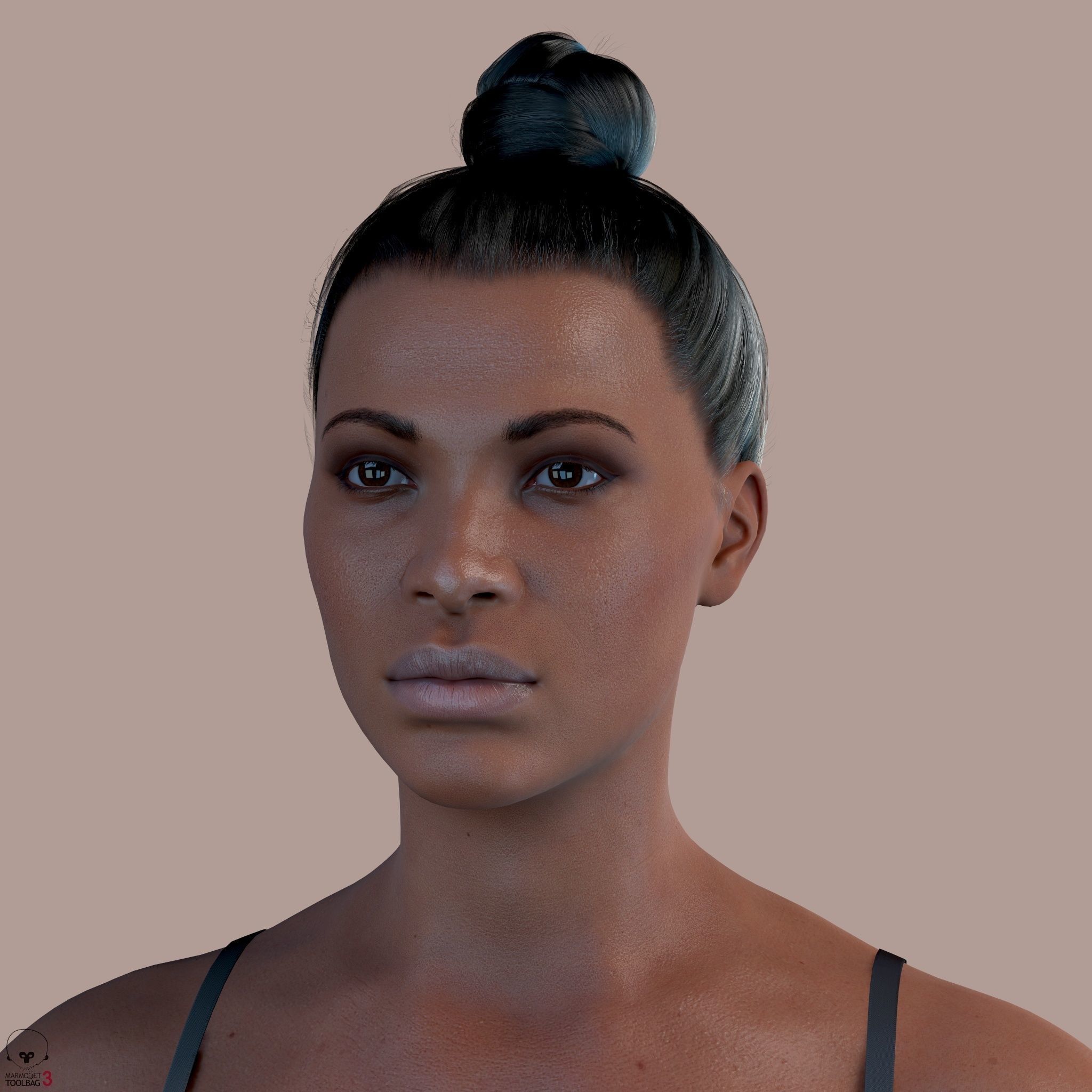 Average Black Female Body Low-poly 3D model_20