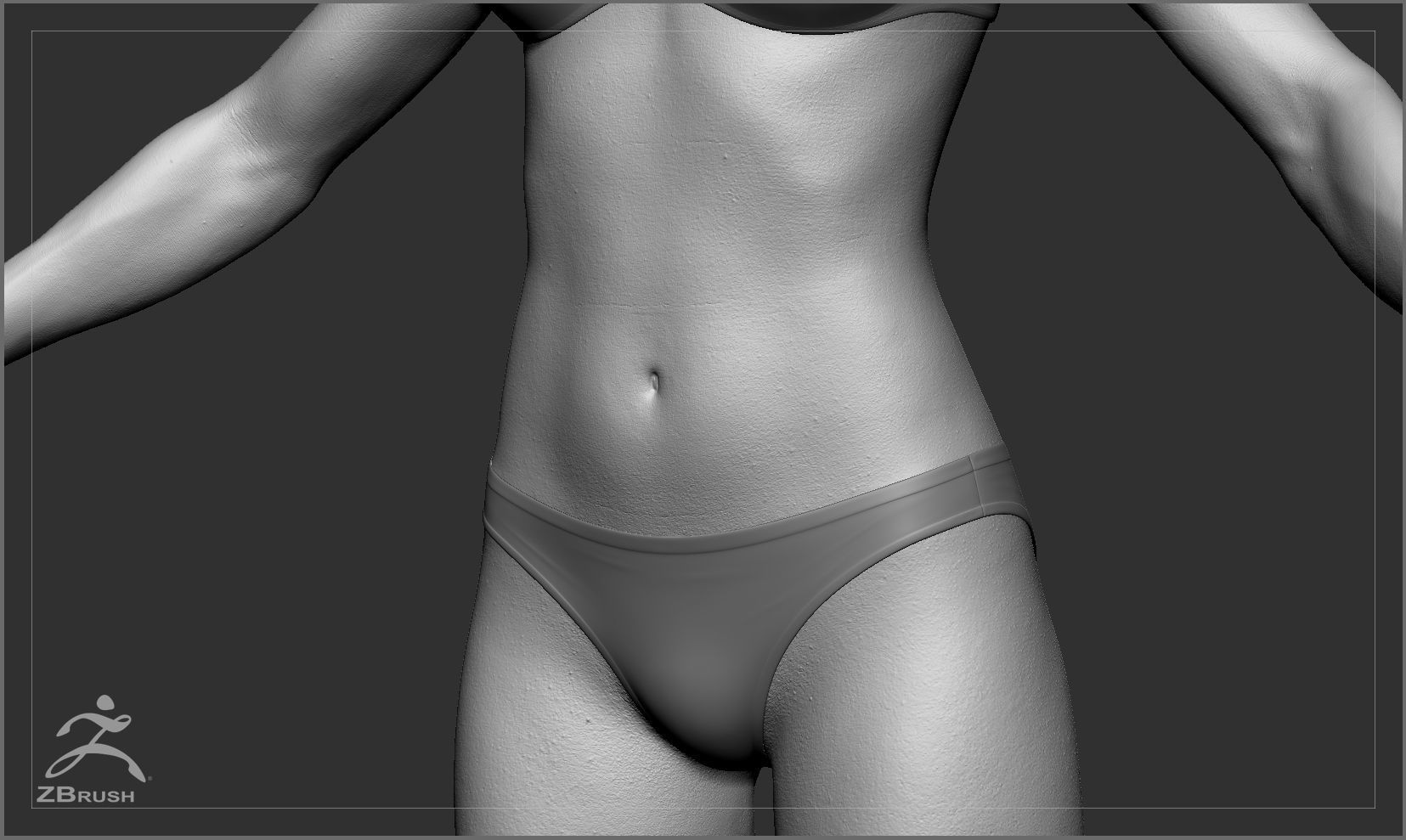 Average Black Female Body Low-poly 3D model_48