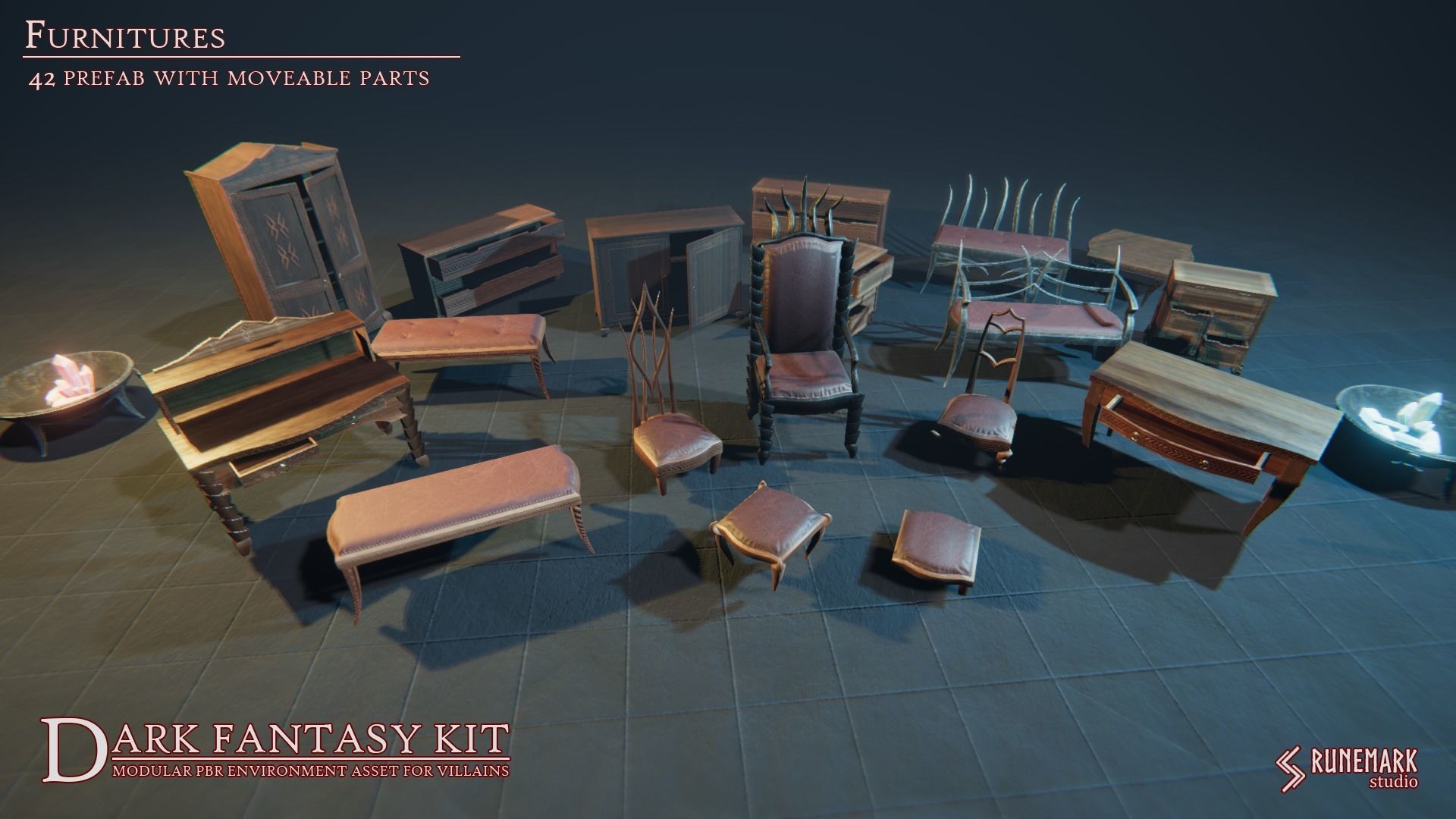 Dark Fantasy Kit Low-poly 3D model_5