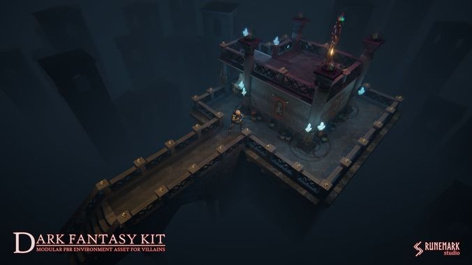 Dark Fantasy Kit Low-poly 3D model