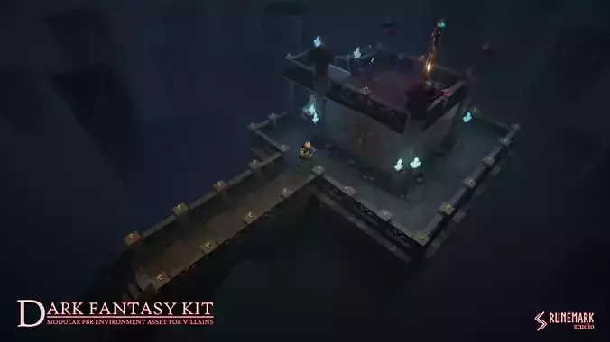 Dark Fantasy Kit Low-poly 3D model