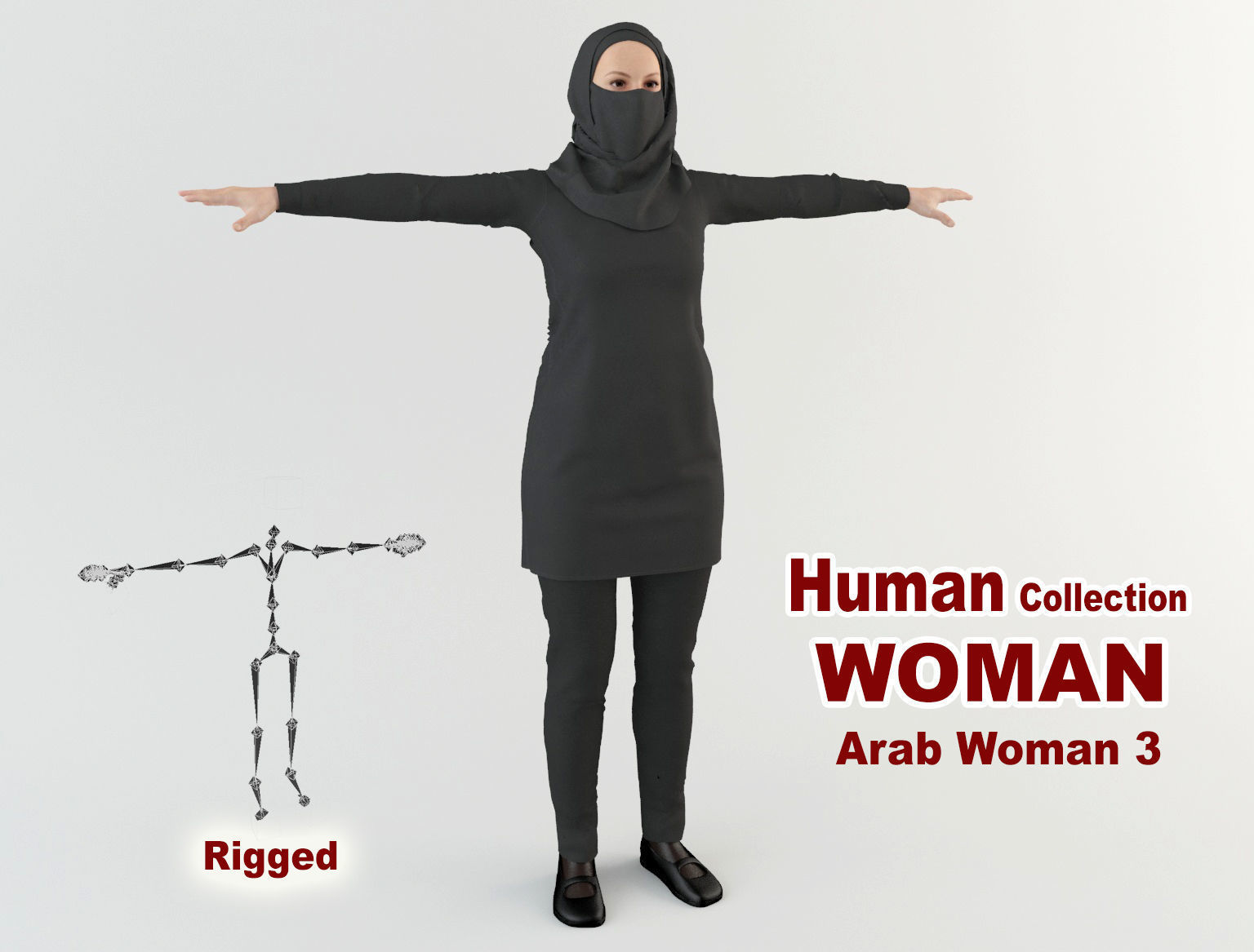 Arab Women Pack 3D model_3