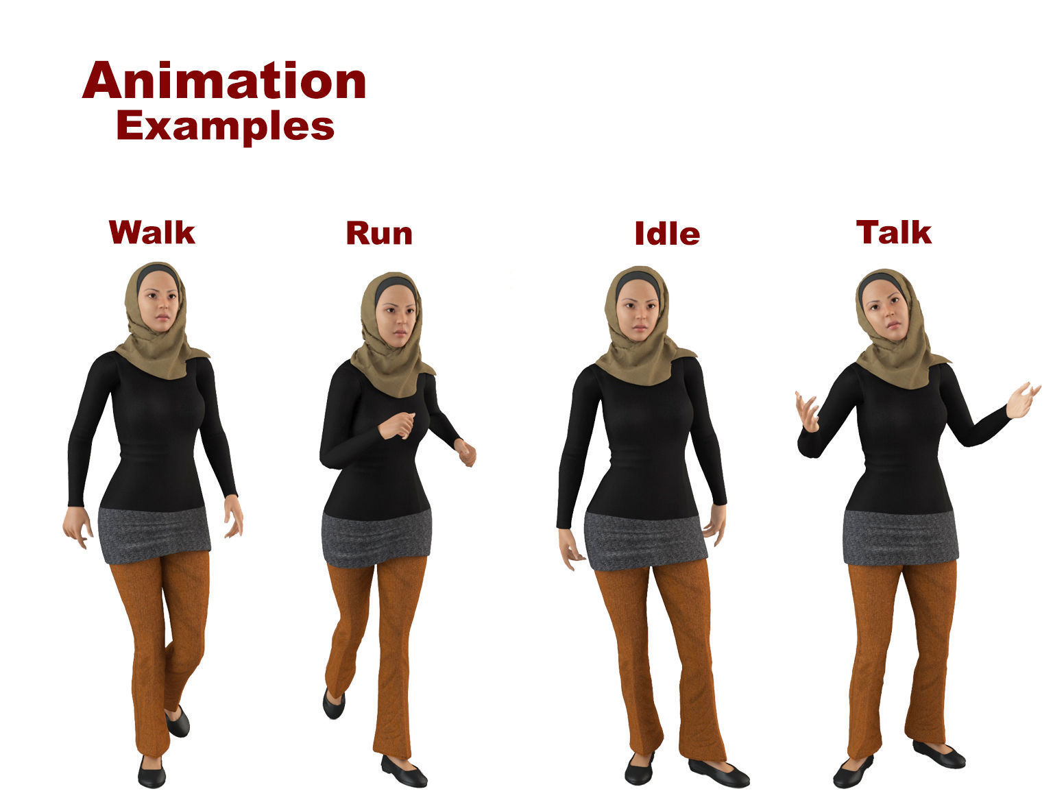 Arab Women Pack 3D model_13