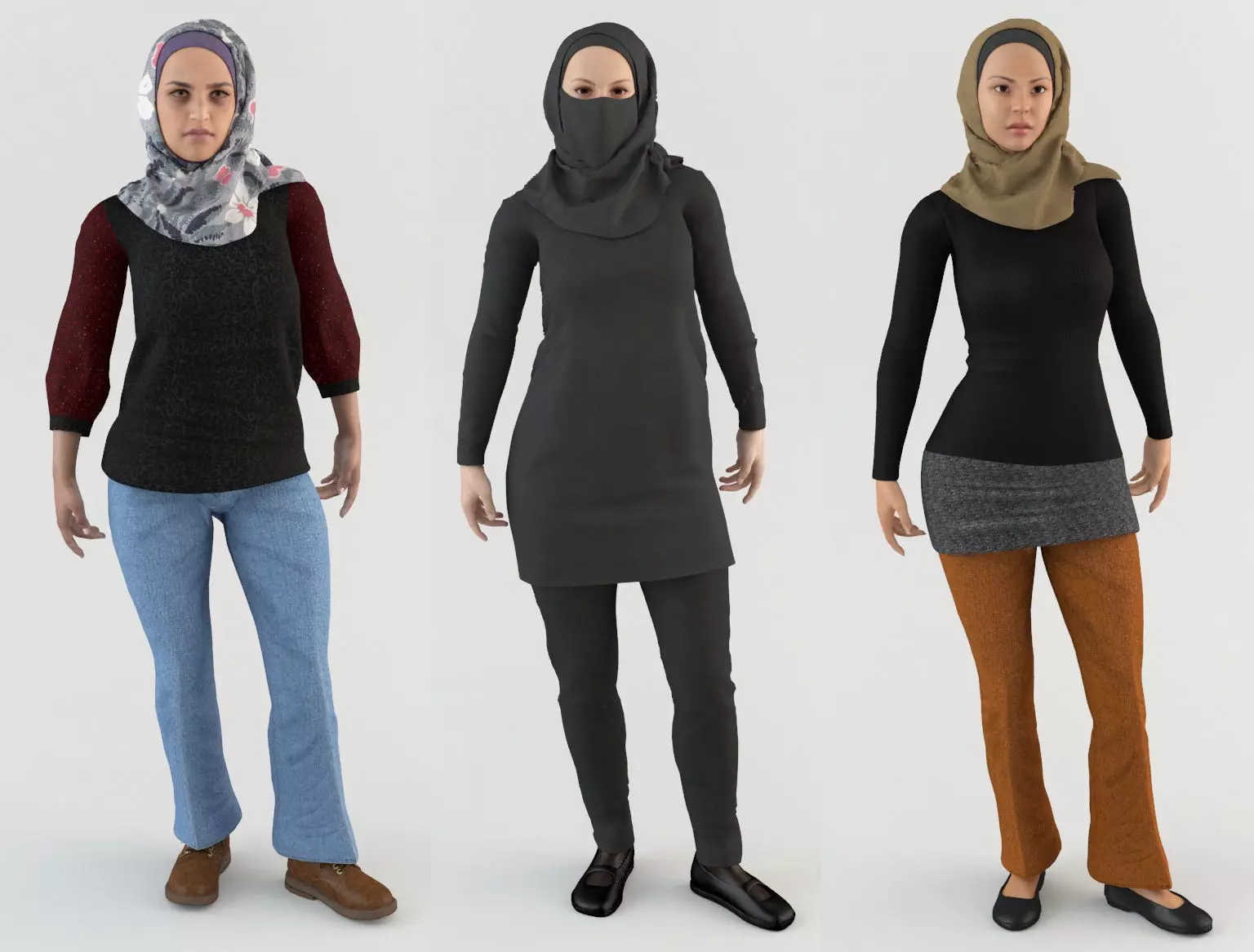 Arab Women Pack 3D model_0