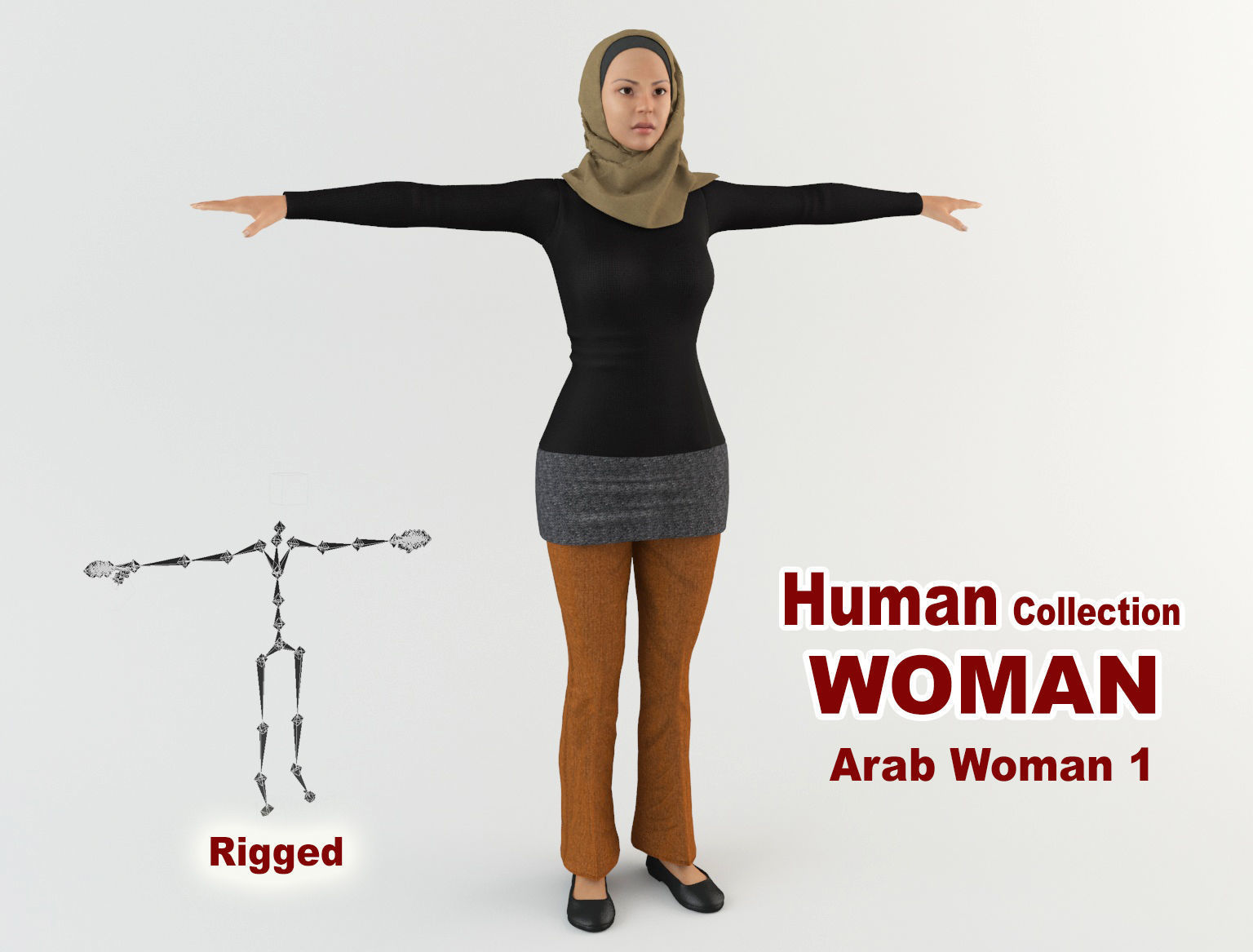 Arab Women Pack 3D model_1