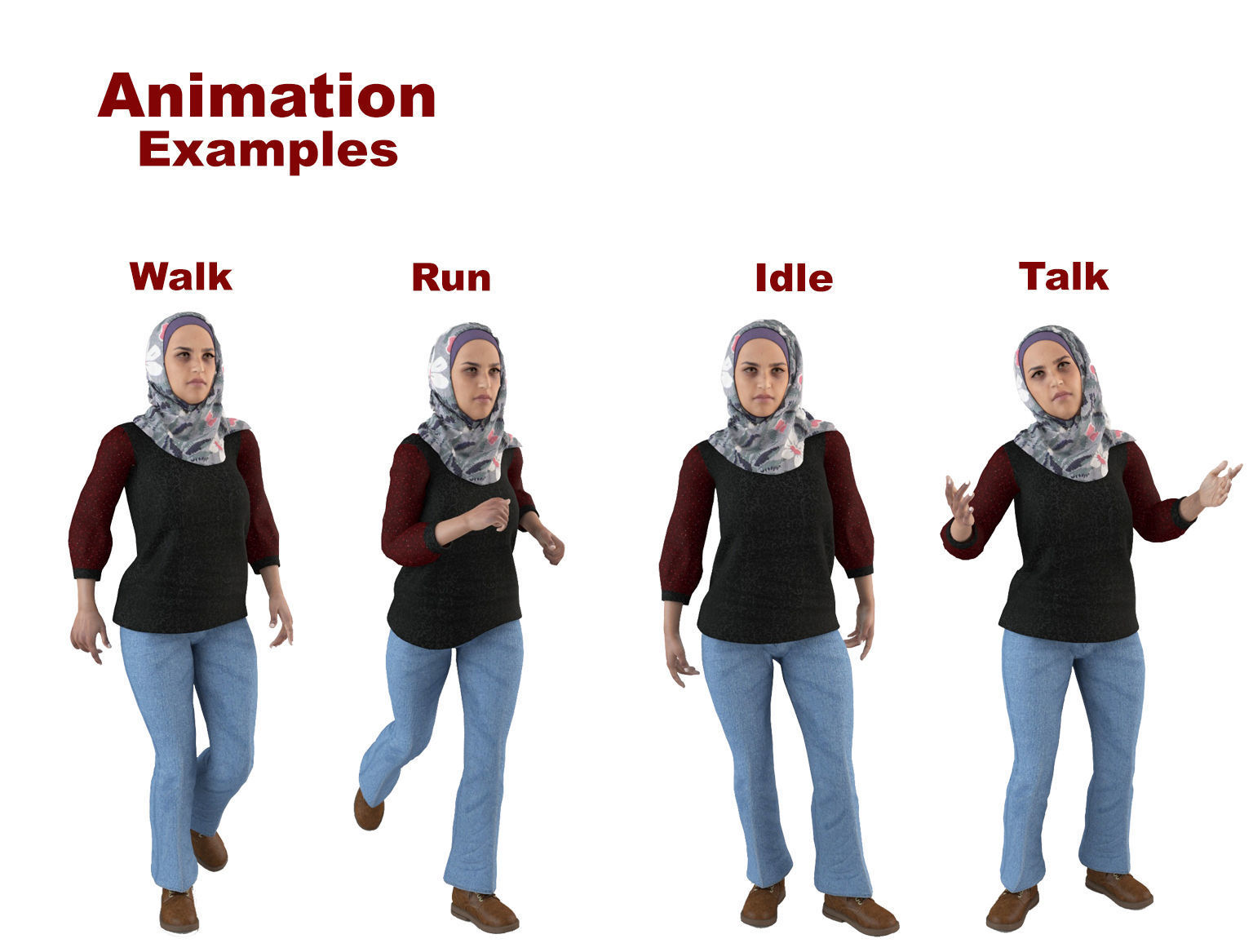 Arab Women Pack 3D model_22