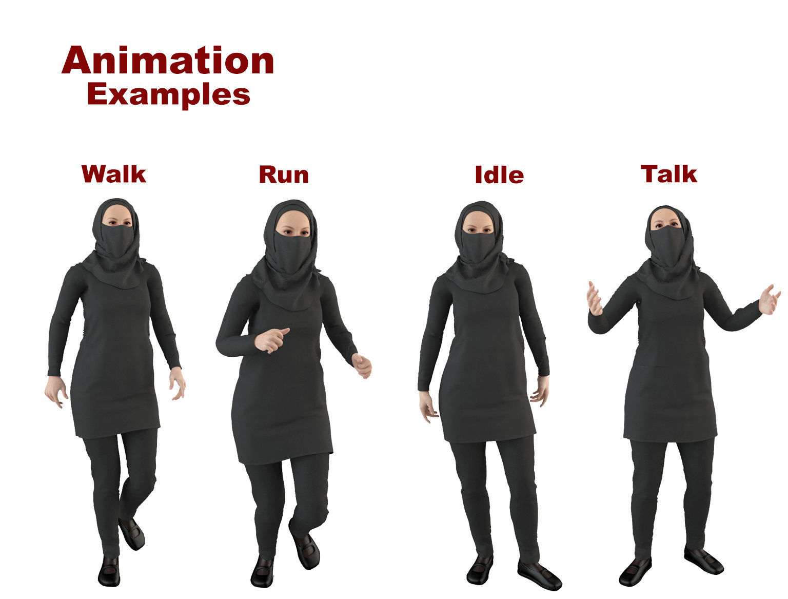 Arab Women Pack 3D model_35