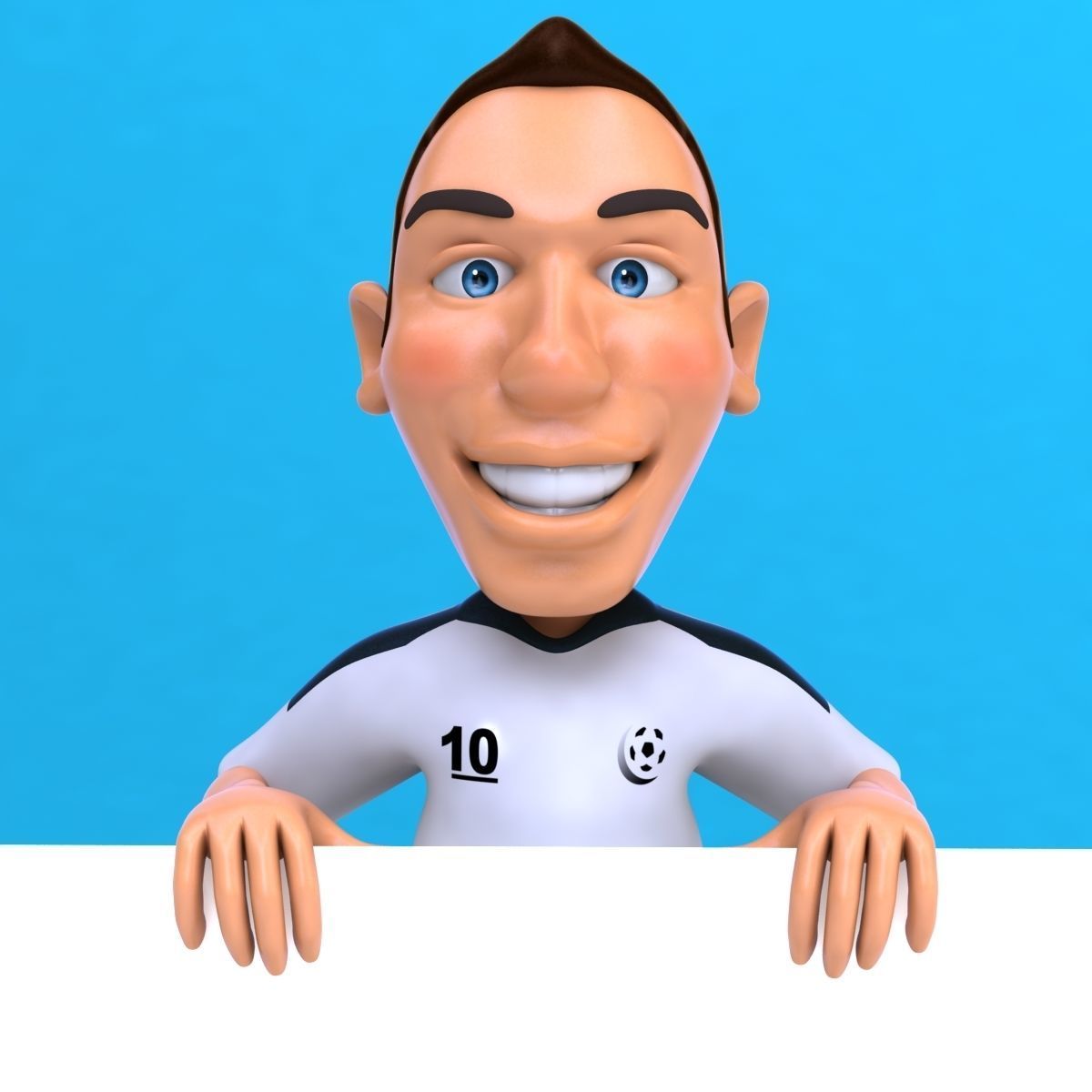 Fun football player  3D model_2