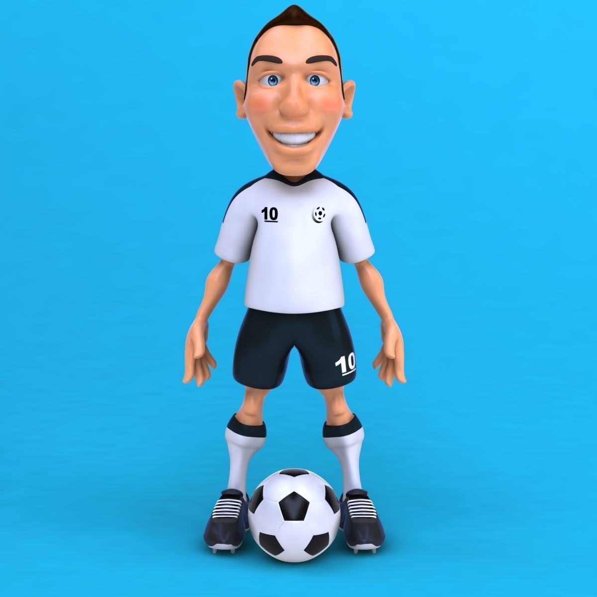 Fun football player  3D model_6