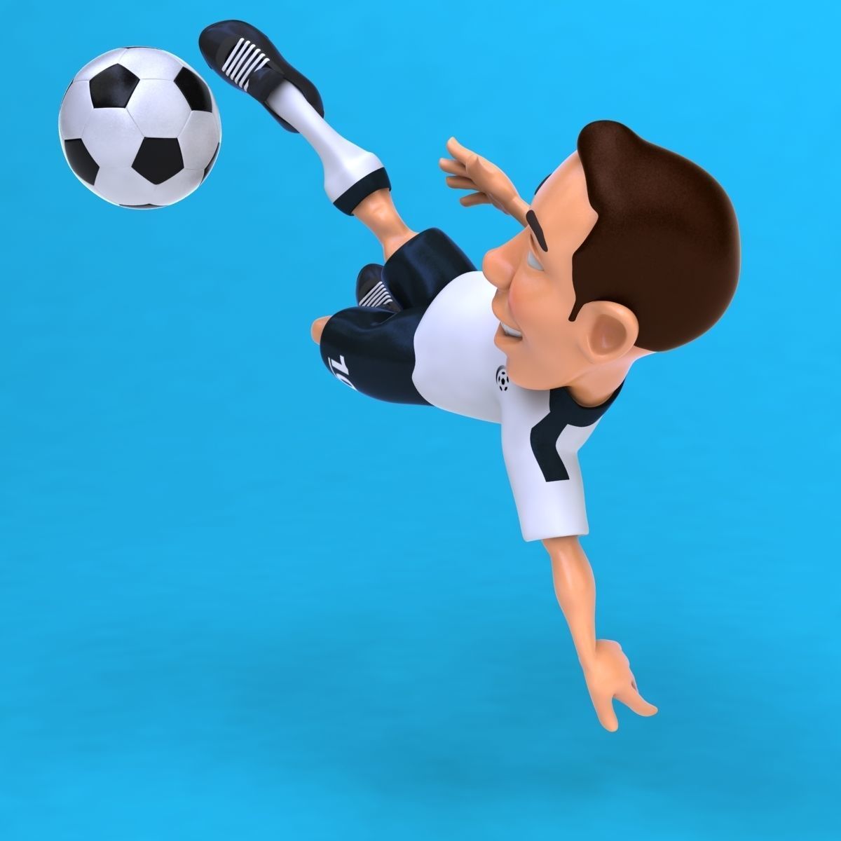 Fun football player  3D model_8