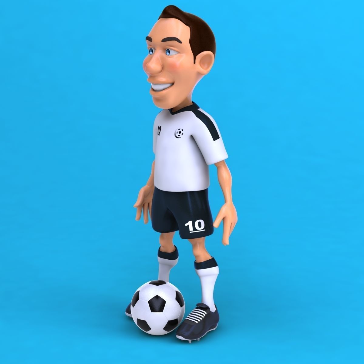 Fun football player  3D model_5