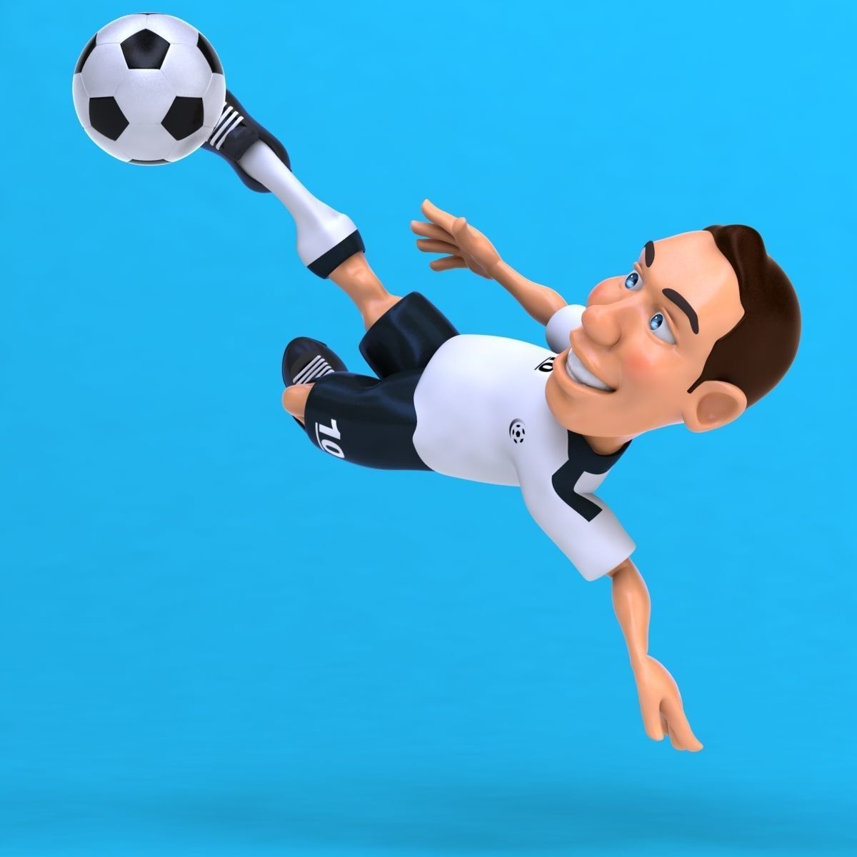 Fun football player  3D model_4