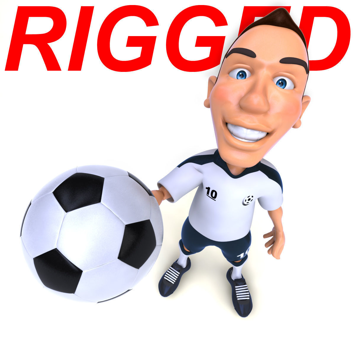 Fun football player  3D model_1