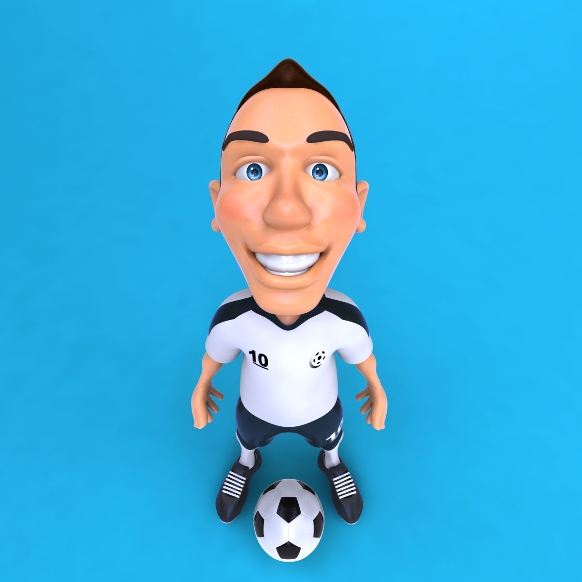 Fun football player  3D model_3