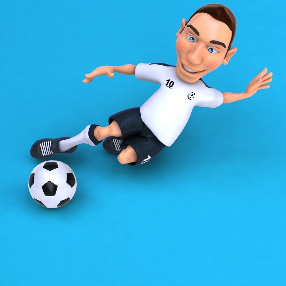 Fun football player  3D model_7