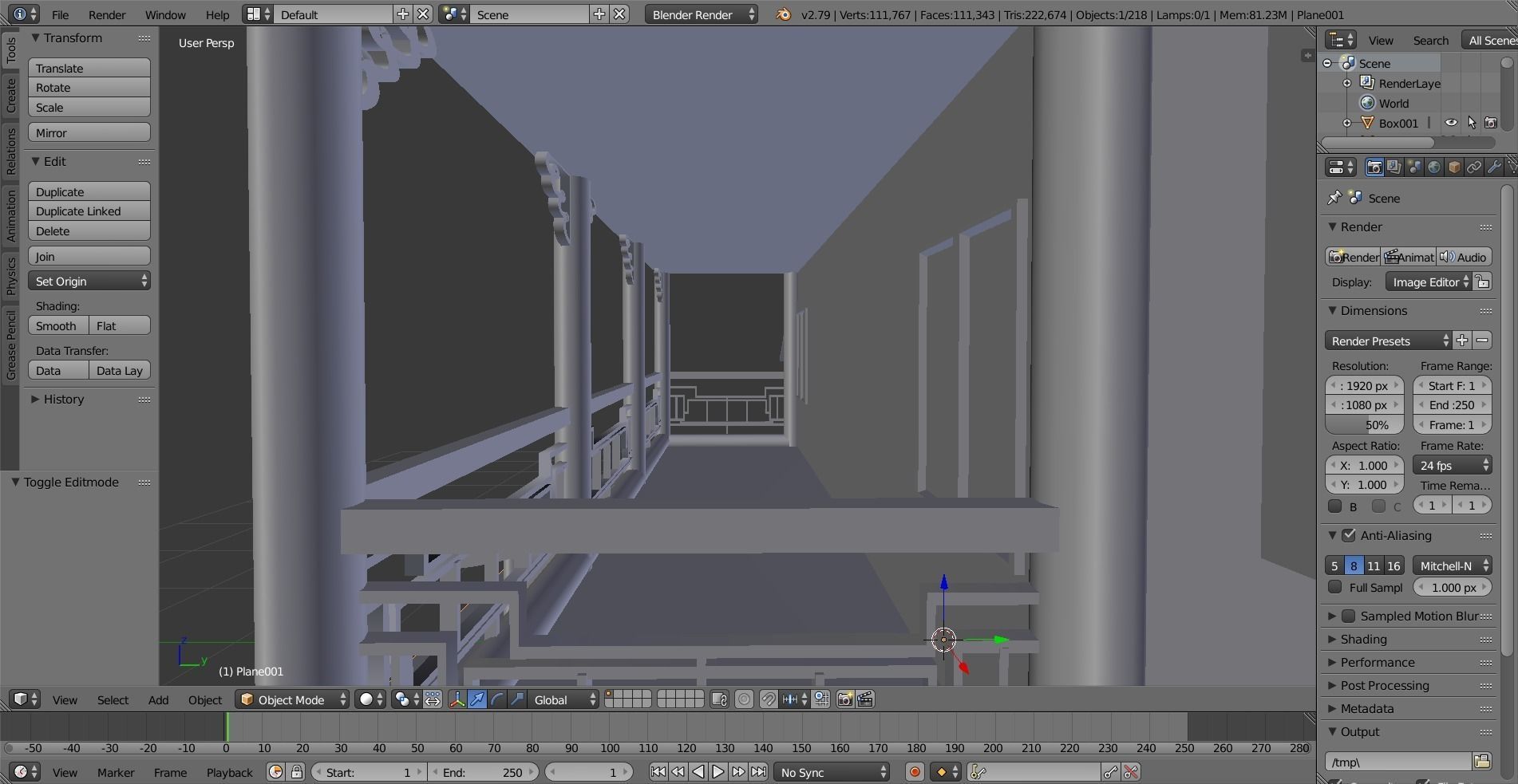 Old chinese building Low-poly 3D model_13