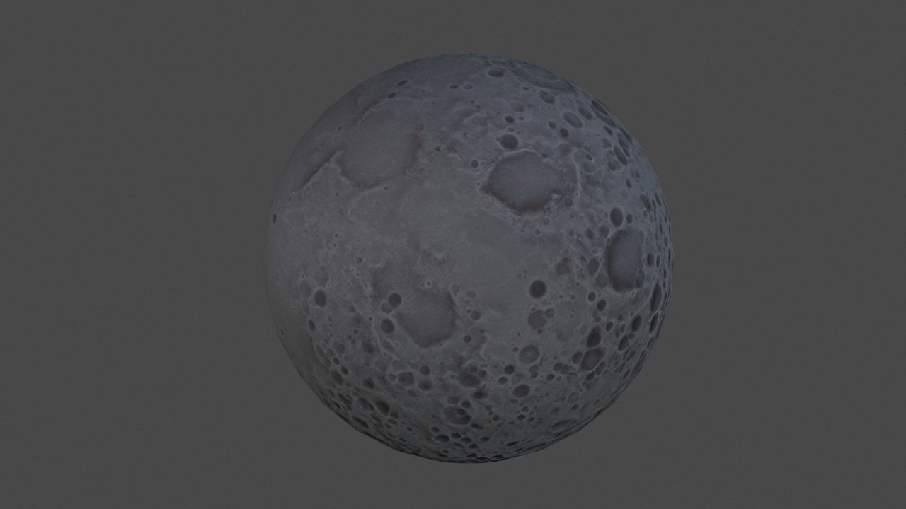 Cartoon Moon Low-poly 3D model_3