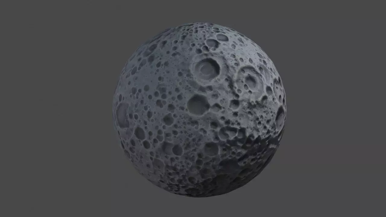 Cartoon Moon Low-poly 3D model_0