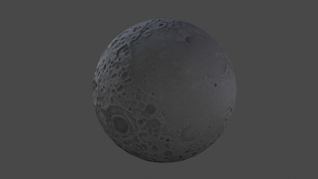 Cartoon Moon Low-poly 3D model_2